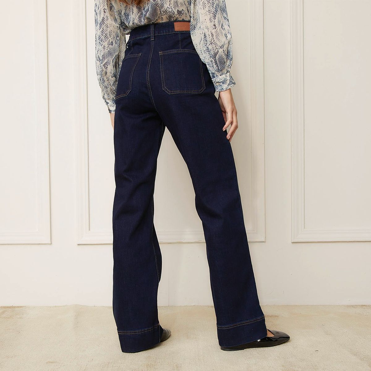 BASEMENT - Jeans Wide Leg Basement Mujer Algodón Tiro Alto Casual
