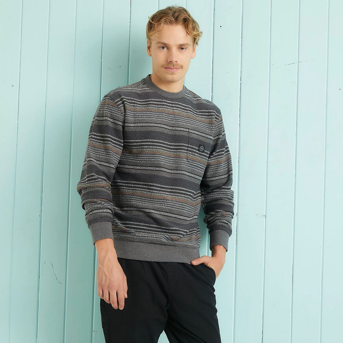 DOO AUSTRALIA - Polera Tejido a Rayas Doo Australia Algodón Hombre