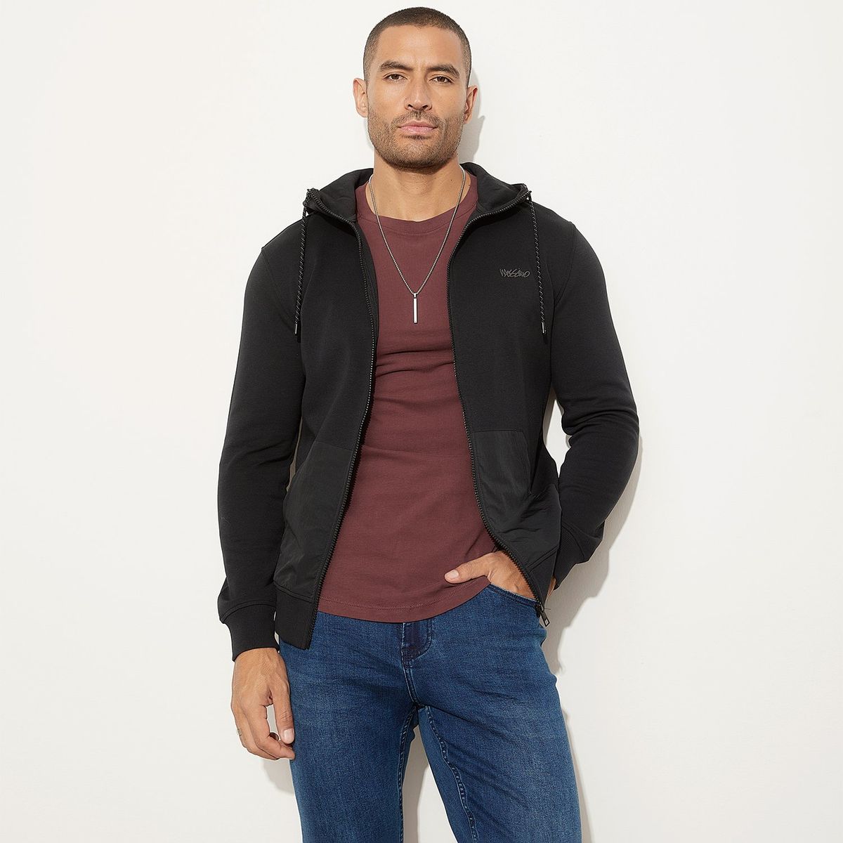 MOSSIMO - Polera Con Cierre Hombre Mossimo