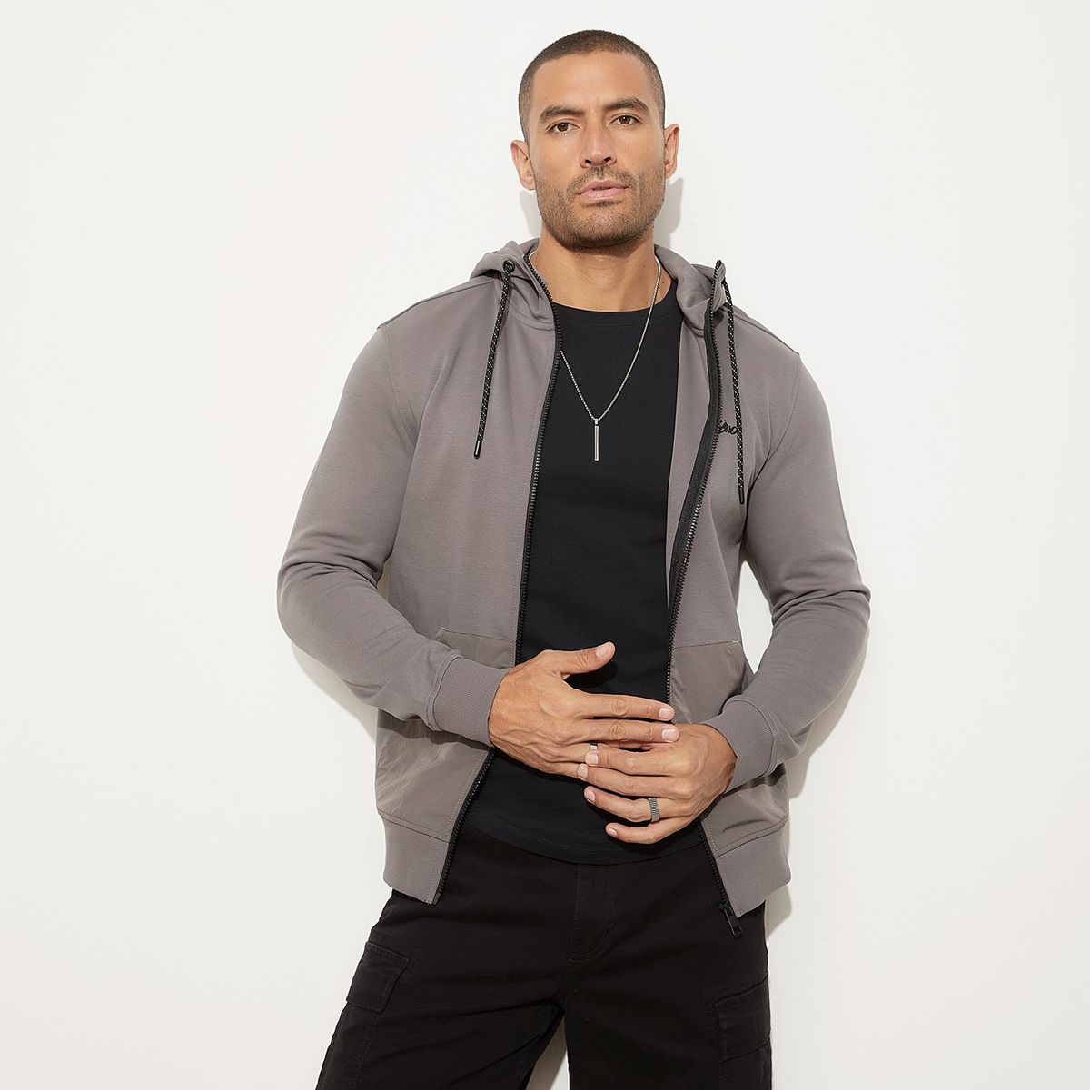 MOSSIMO - Polera Con Cierre Hombre Mossimo