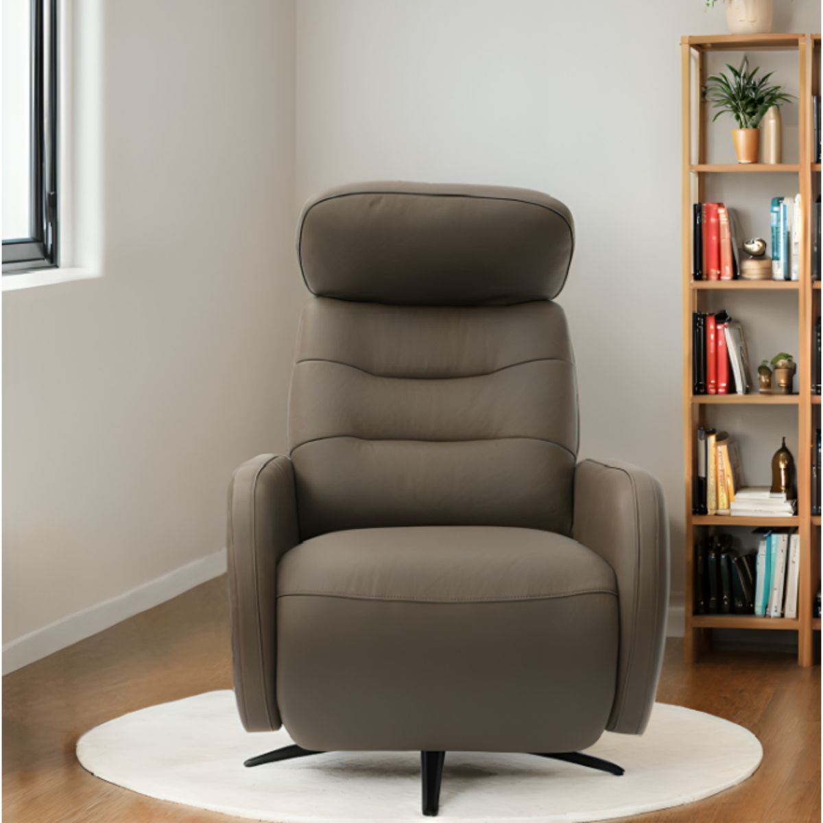 BASEMENT HOME - Sofá Reclinable Eléctrico Cosmic 1 Cuerpo De Cuero con Puerto USB