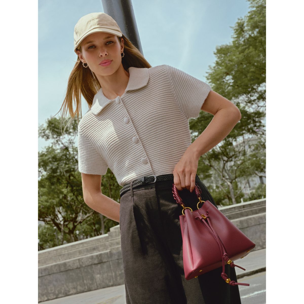 BASEMENT - Polo Punto Manga Corta Basement Casual Mujer Algodón