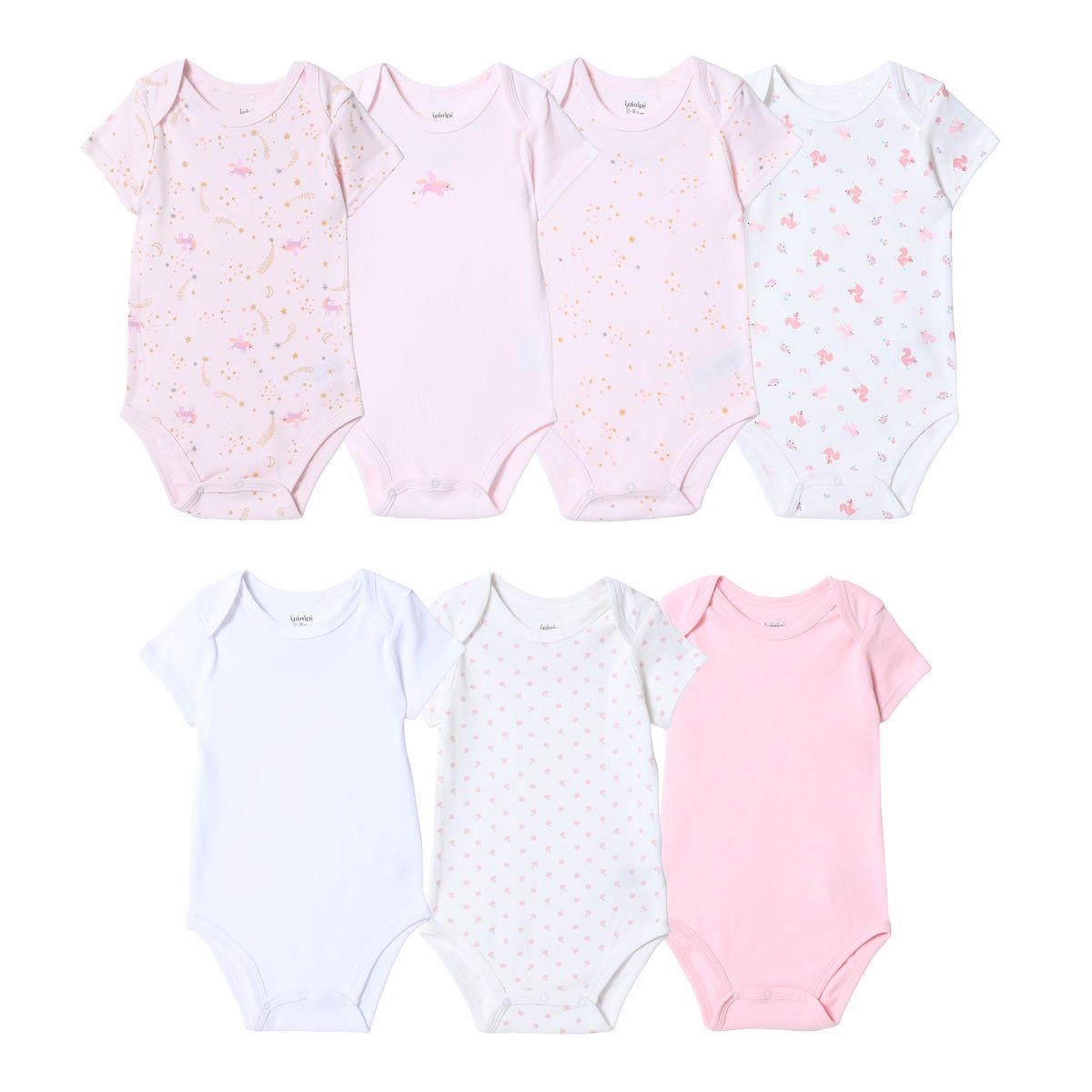 YAMP - Body Bebé Niña Pack X7 Algodón Yamp