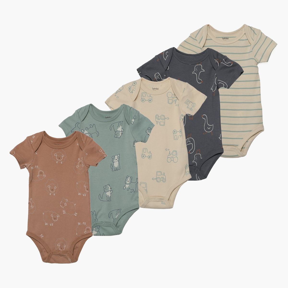 YAMP - Body Bebé Niño Pack X5 Algodón Yamp