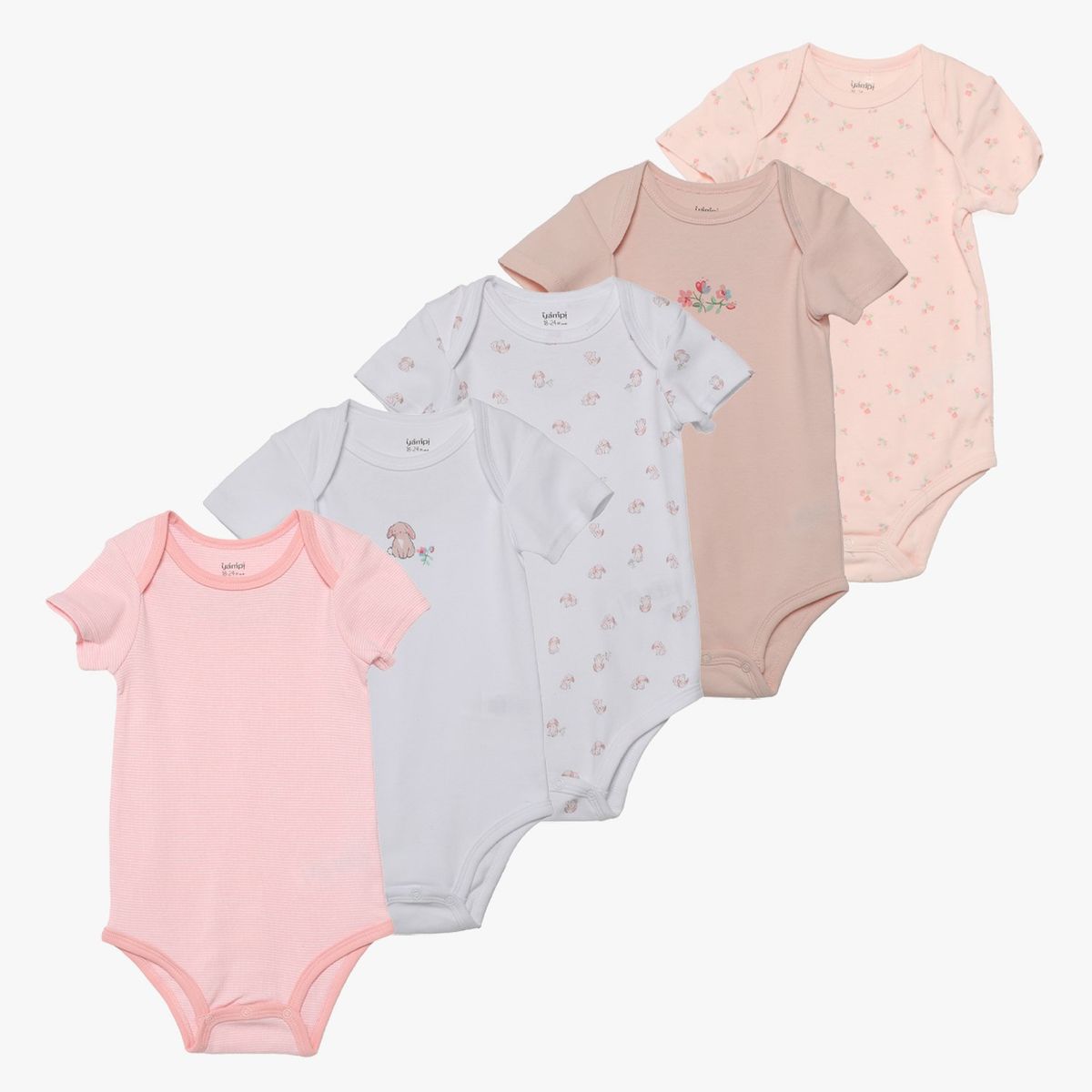YAMP - Body Bebé Niña Pack X5 Algodón Yamp