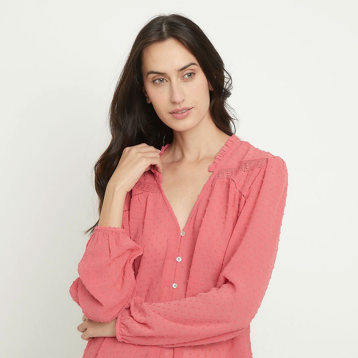 NEWPORT - Blusa Manga Larga Casual Mujer Newport