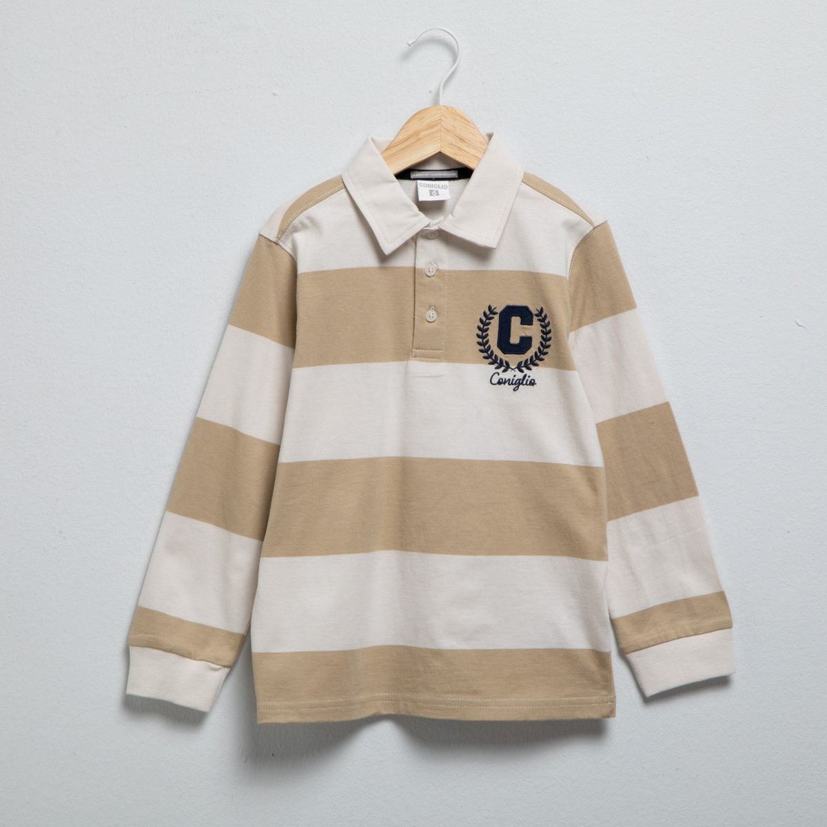 CONIGLIO - Polo Coniglio Niño Manga Larga Algodón Diseño Rayas Casual