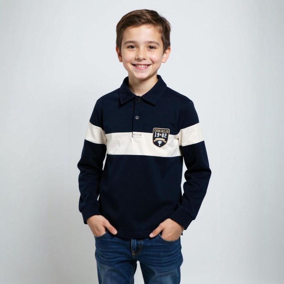 CONIGLIO - Polo Coniglio Algodón Manga Larga Niño Estampada Casual