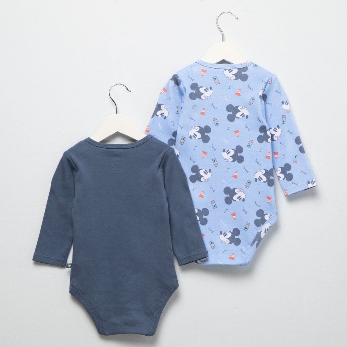 DISNEY - Body Bebé Niño Pack X2 Algodón Mickey Mouse