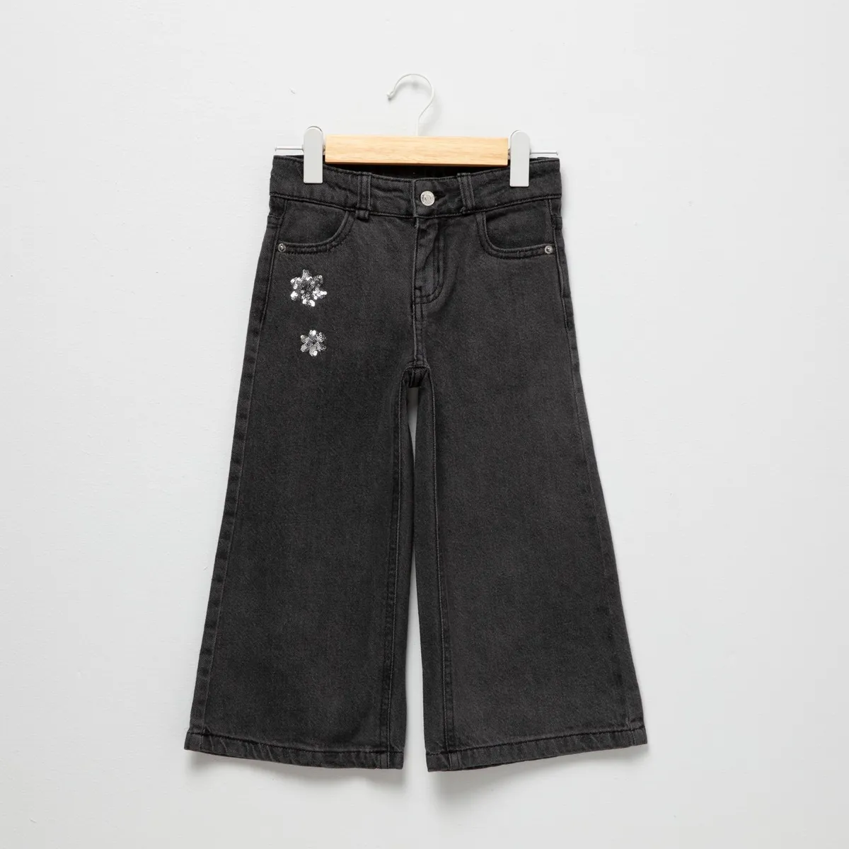 YAMP - Jeans Wide Leg Yamp Niña Algodón Diseño Liso