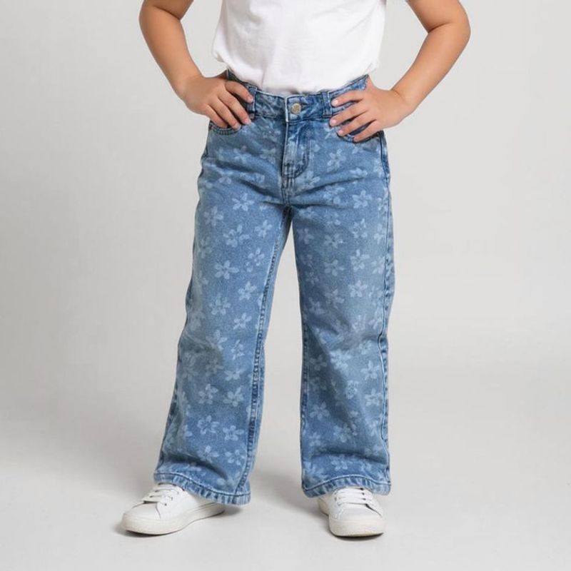 YAMP - Jeans Wide Leg Yamp Niña Algodón Diseño Liso