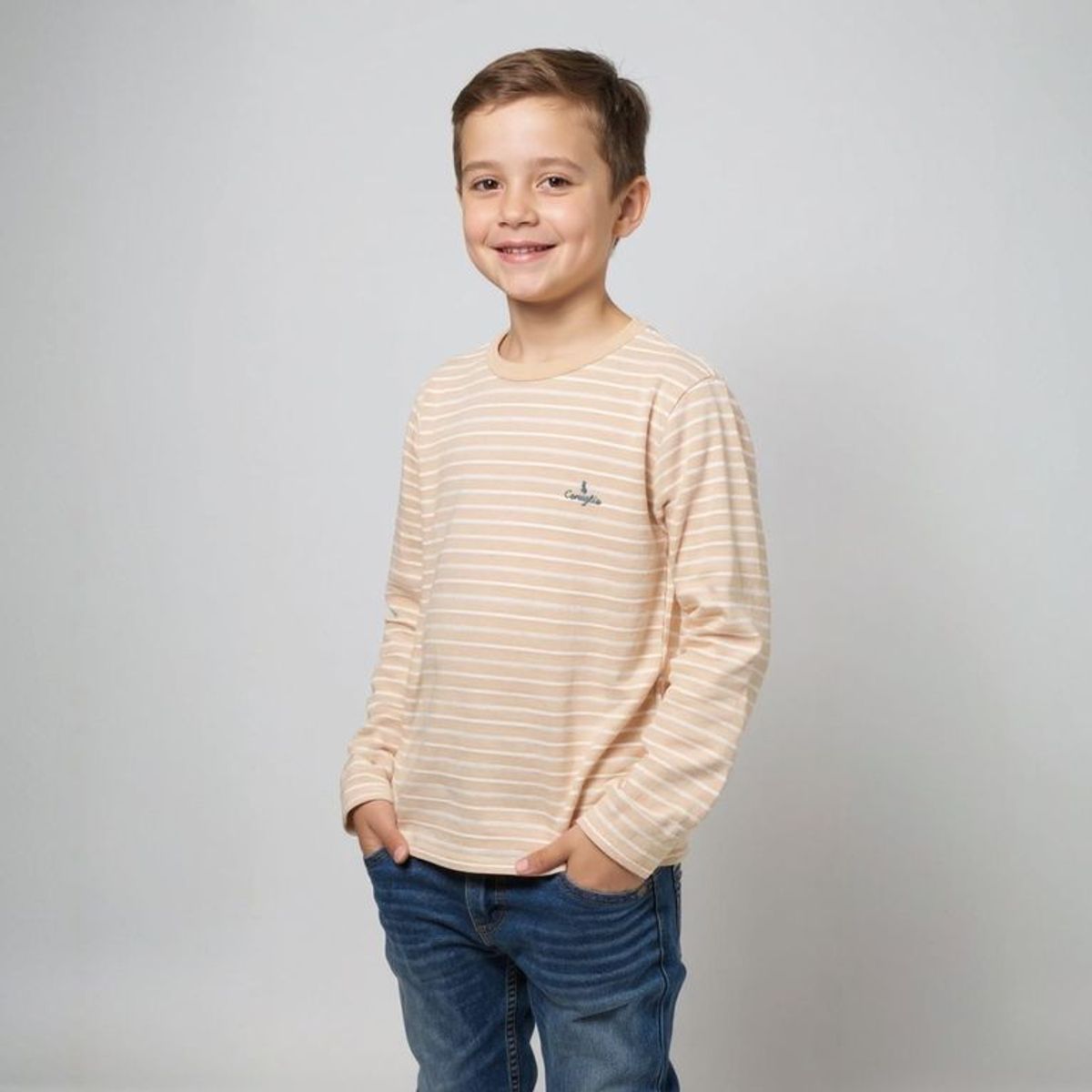 CONIGLIO - Polo Coniglio Algodón Manga Larga Niño Rayada Casual