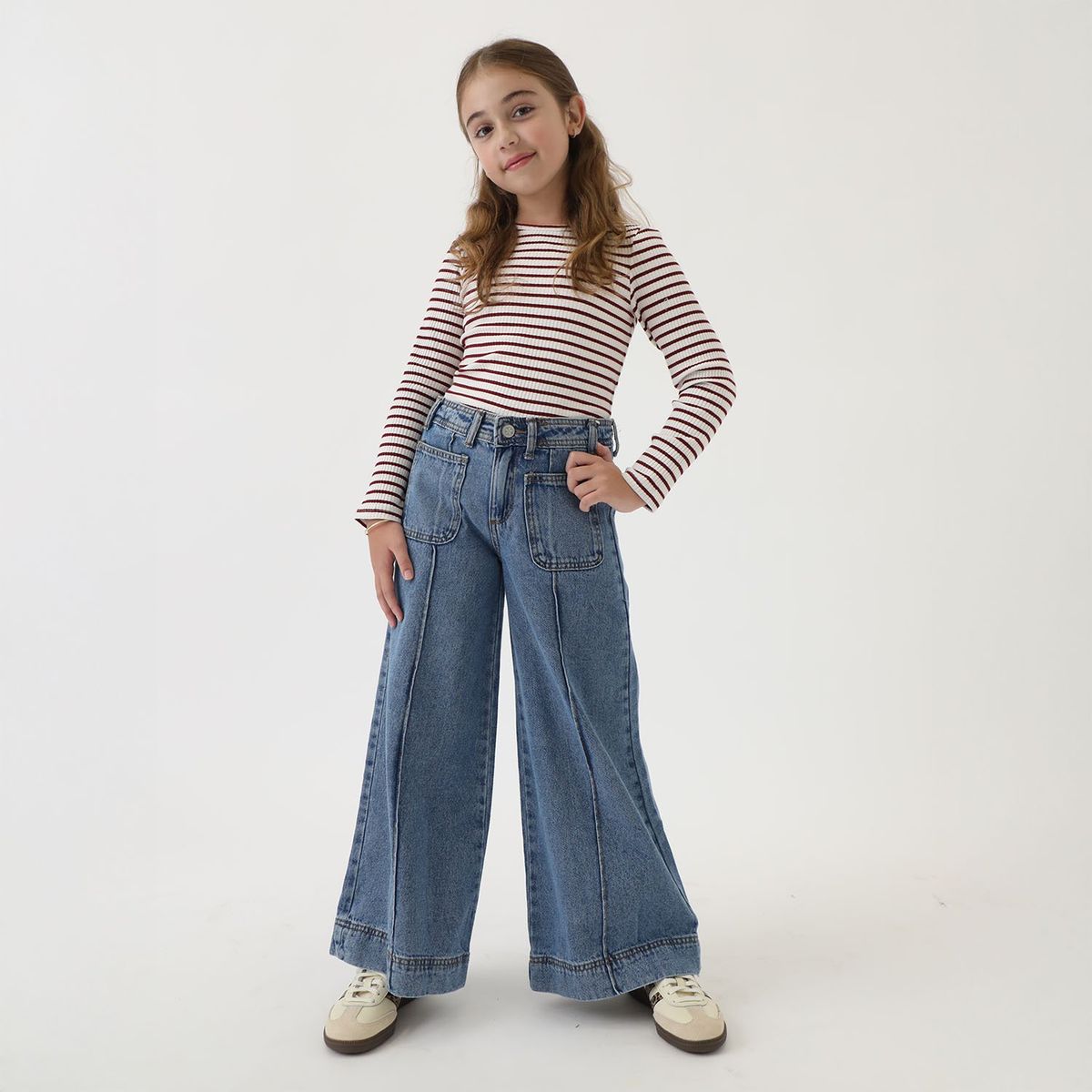 ELEVEN - Jeans Eleven Wide Leg Algodón Niña Tiro Medio
