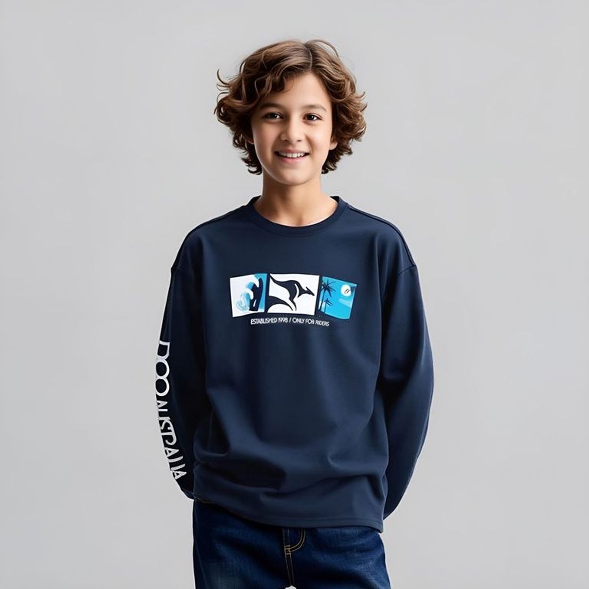 DOO AUSTRALIA - Polo Doo Australia Manga Larga Niño Algodón Estampada Casual