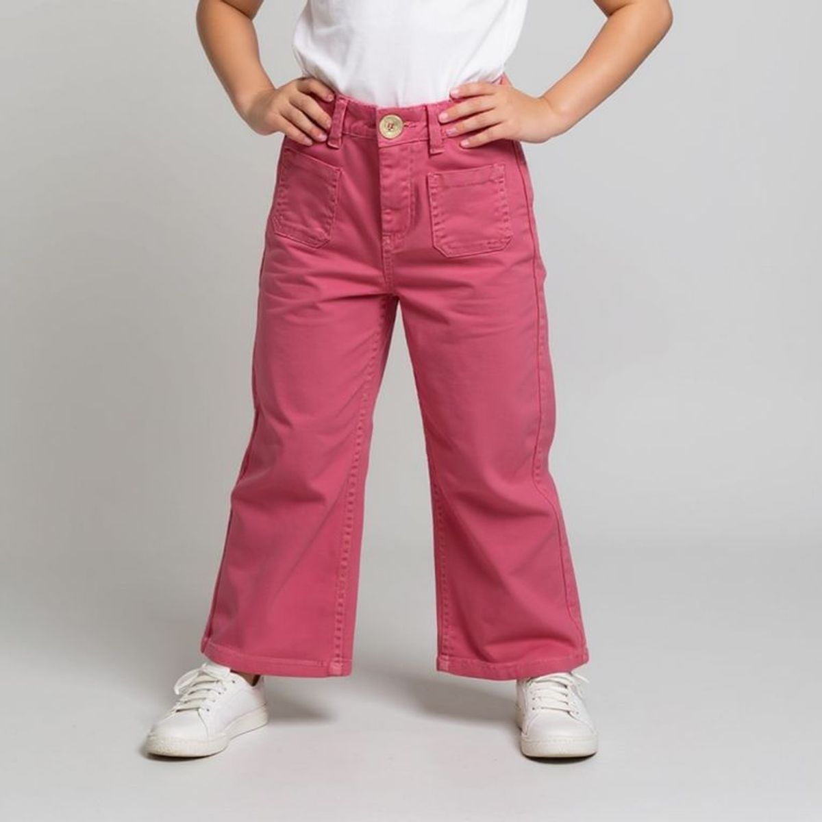 YAMP - Pantalón Wide Leg Algodón Niña Yamp Casual