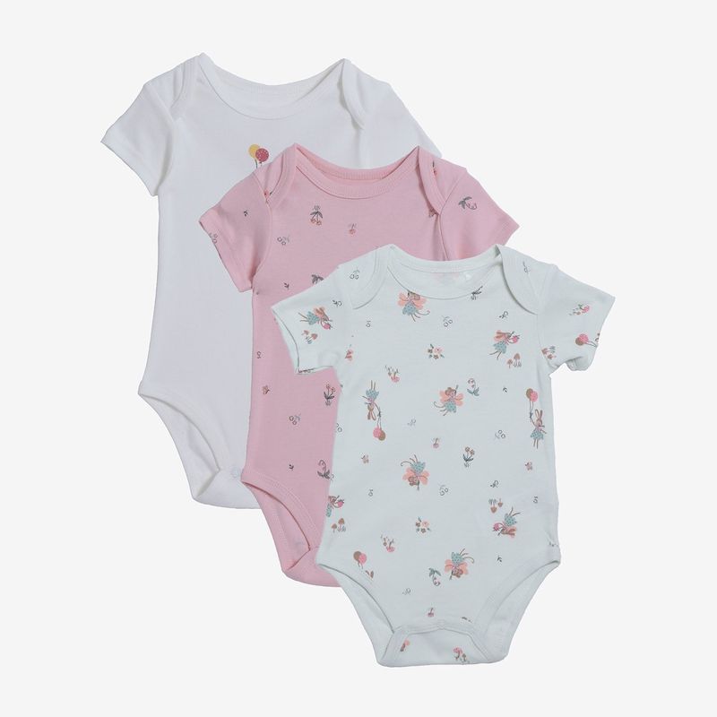 YAMP - Body Bebé Niña Pack X3 Algodón Yamp