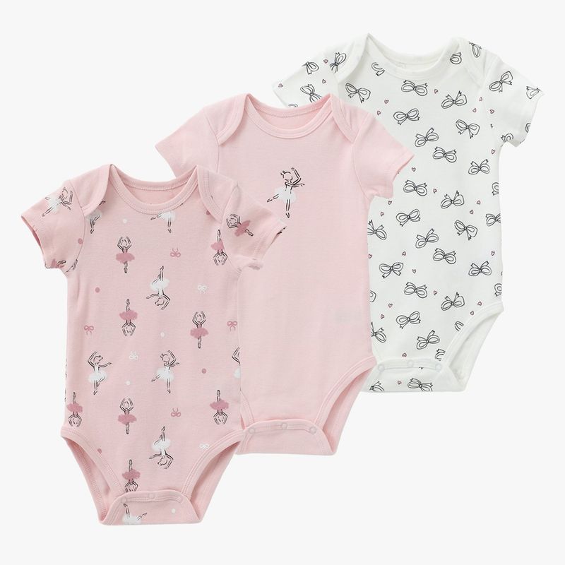 YAMP - Body Bebé Niña Pack X3 Algodón Yamp