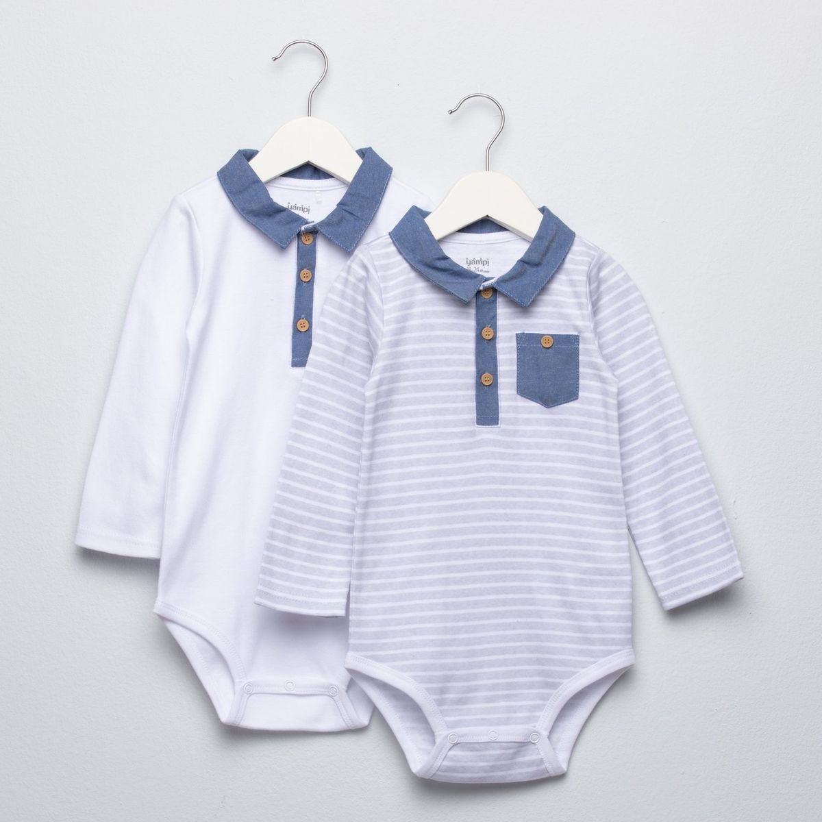 YAMP - Body Bebé Niño Pack X2 Algodón Yamp