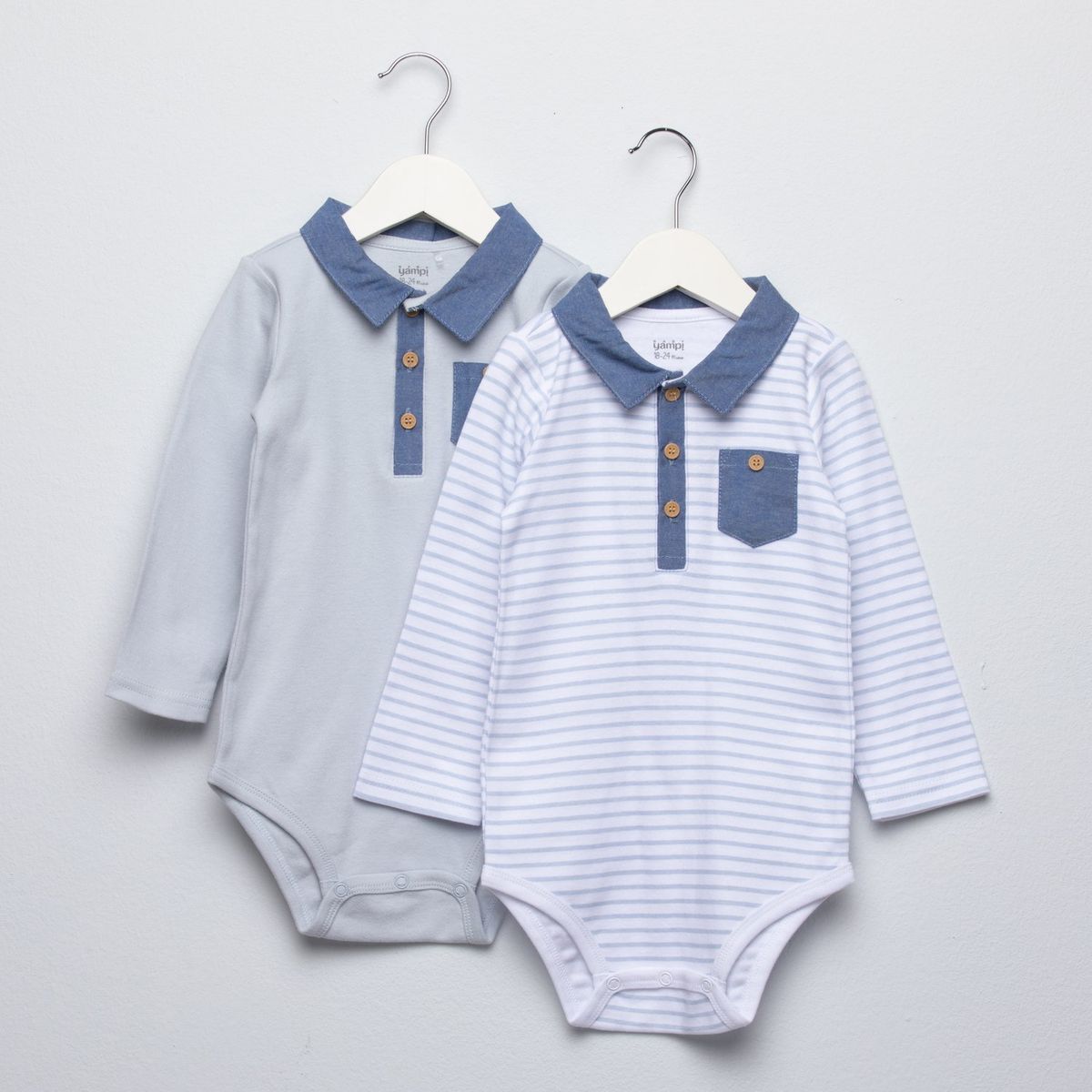 YAMP - Body Bebé Niño Pack X2 Algodón Yamp