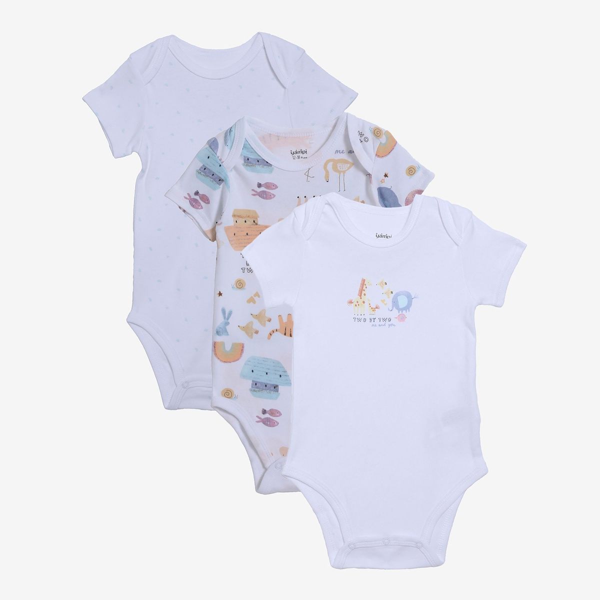 YAMP - Body Bebé Niño Pack X3 Algodón Yamp