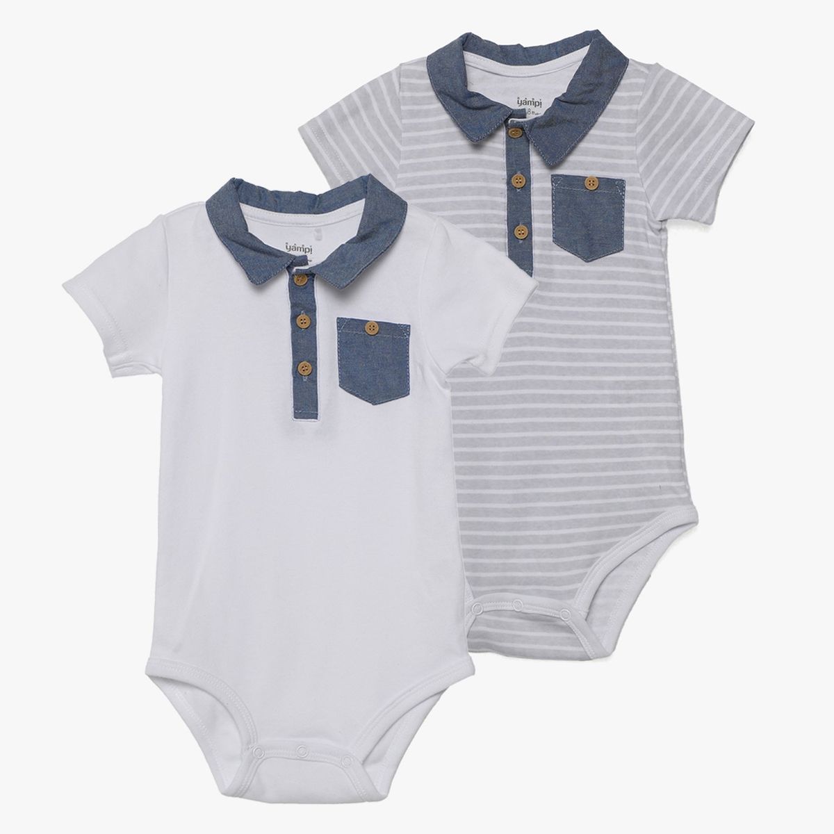 YAMP - Body Bebé Niño Pack X2 Algodón Yamp