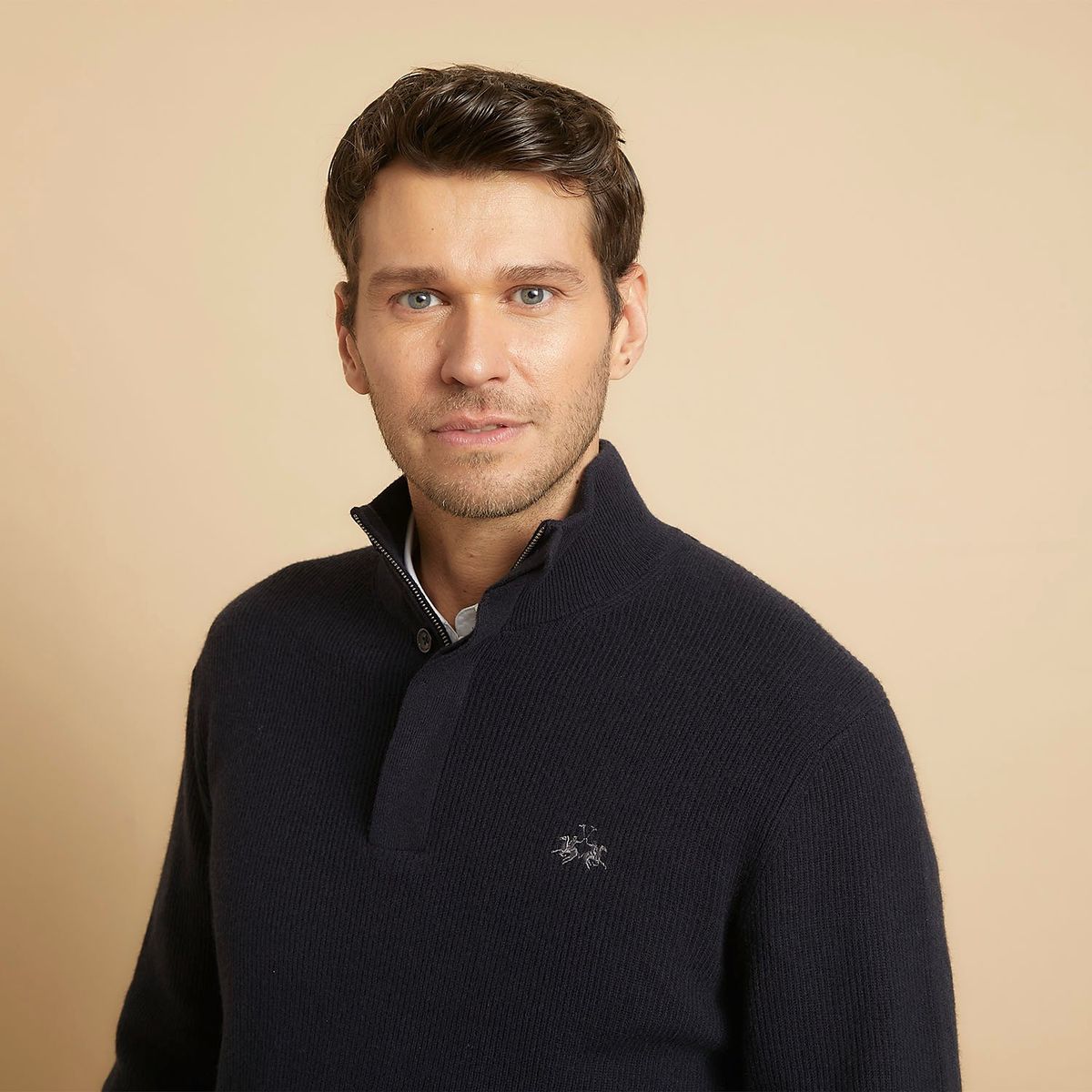 LA MARTINA - Chompa Lana Medio Cierre Hombre La Martina