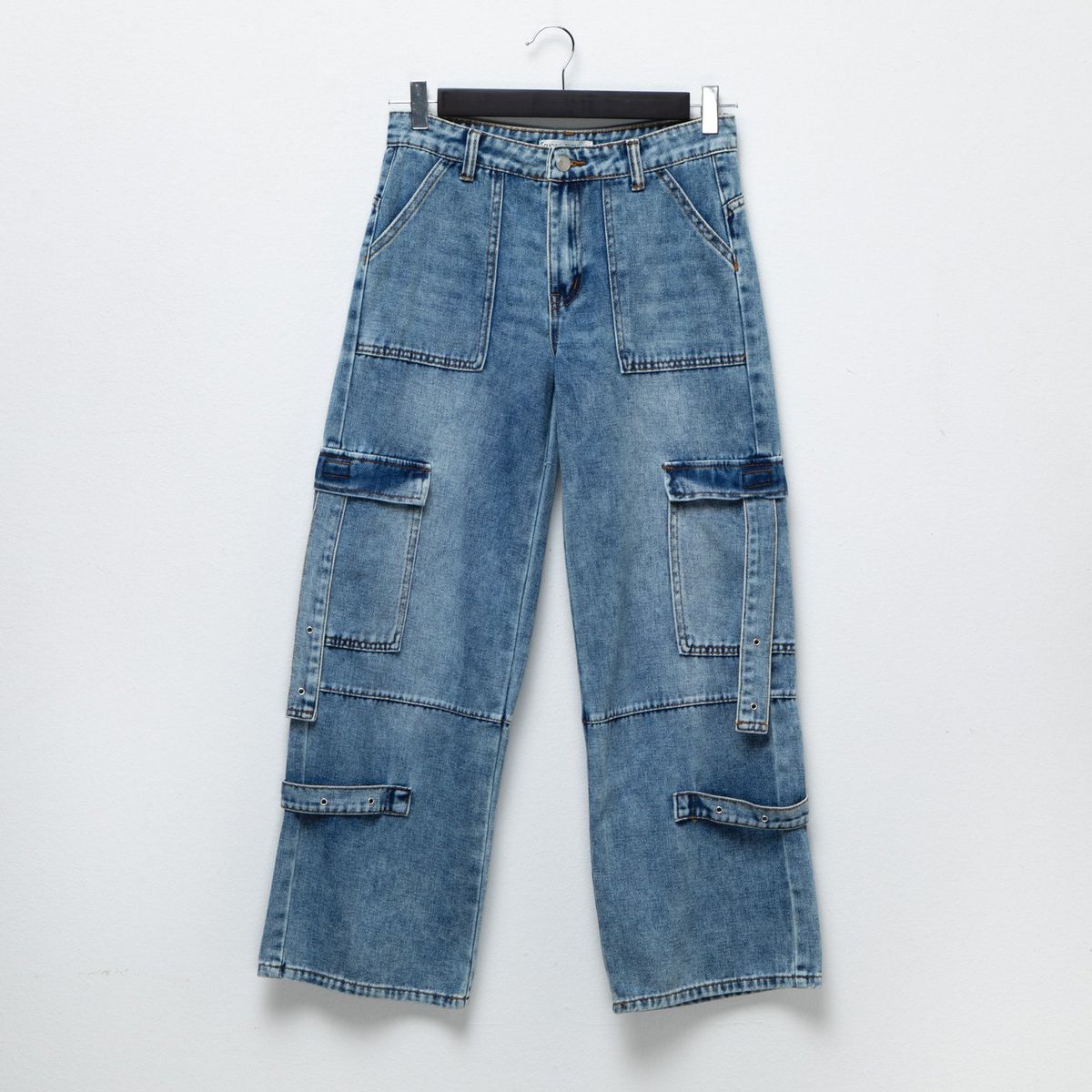 ELEVEN - Jeans Eleven Cargo Wide Leg Algodón Niña