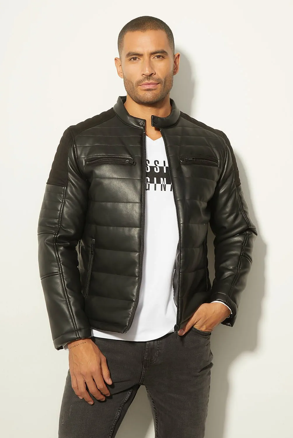 Chaqueta Cuero Hombre Falabella Mossimo Chaqueta Hombre Mossimo
