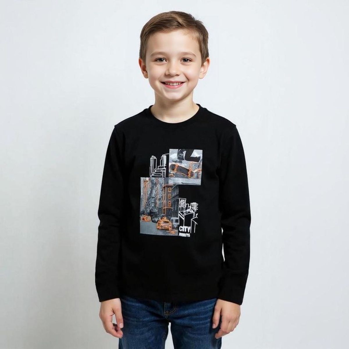 YAMP - Polo Algodón Manga Larga Estampada Niño Yamp