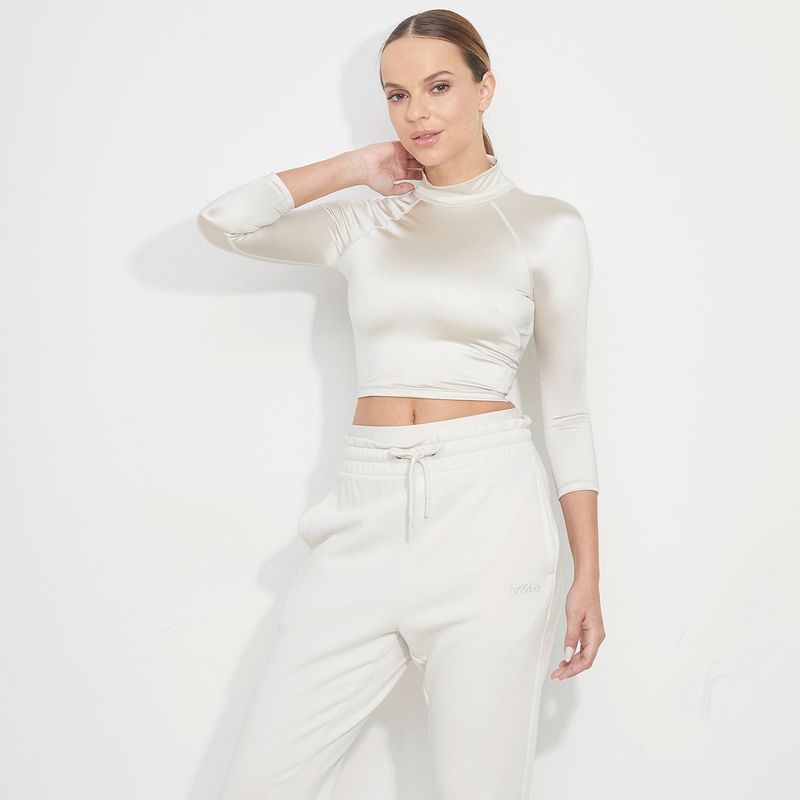 MOSSIMO - Crop Top Manga Larga Deportivo Mujer Mossimo