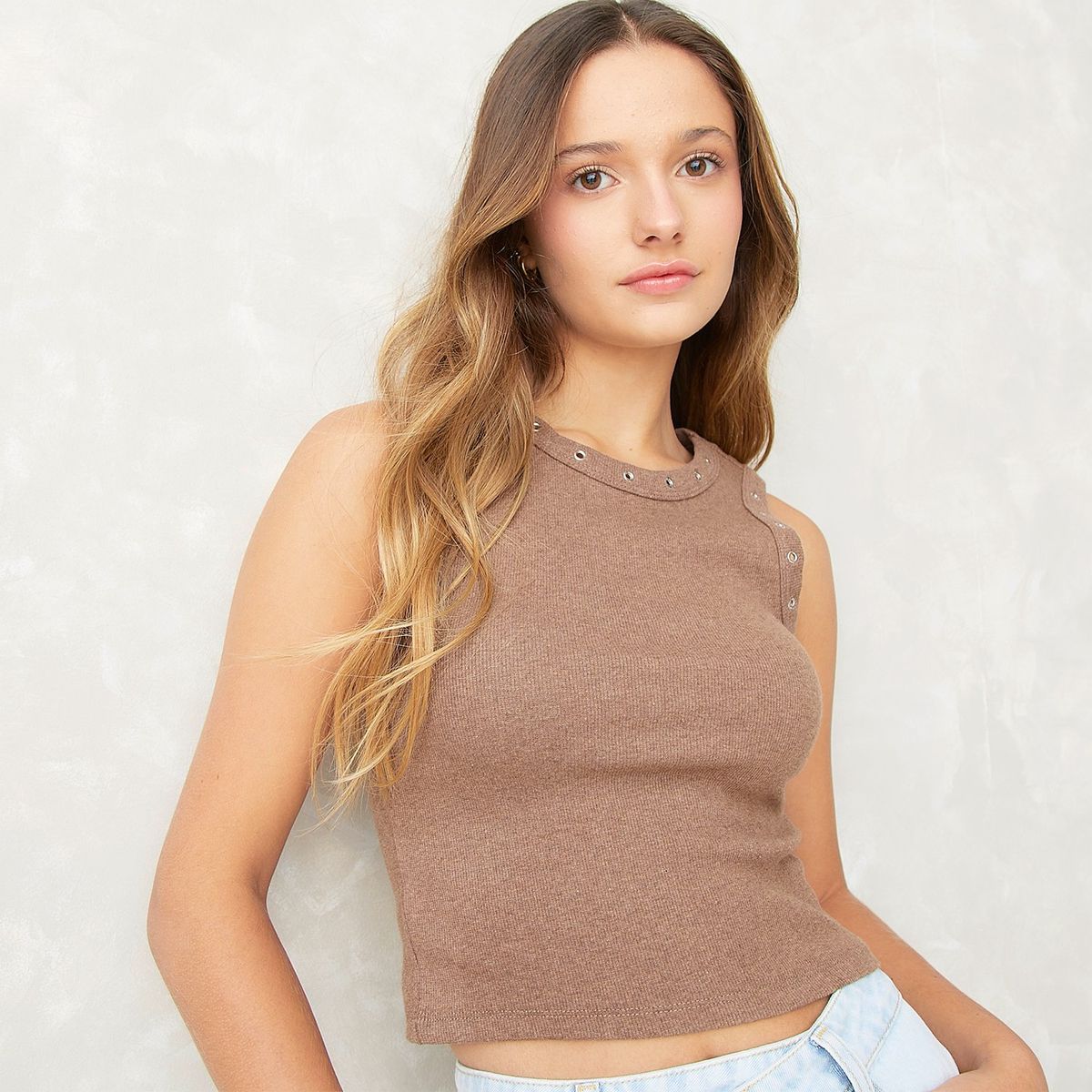 SYBILLA - Peto Sybilla Sin Mangas Algodón Mujer Estilo Casual