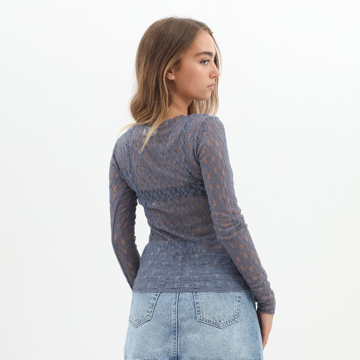 DENIMLAB - Polo Manga Larga Casual Mujer Denimlab