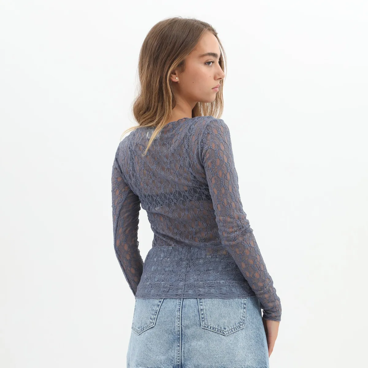 DENIMLAB - Polo Manga Larga Casual Mujer Denimlab