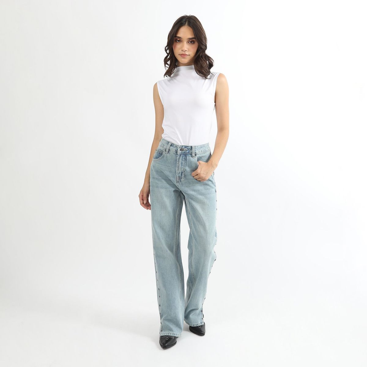SYBILLA - Jean Straight 100% Algodón Mujer Sybilla