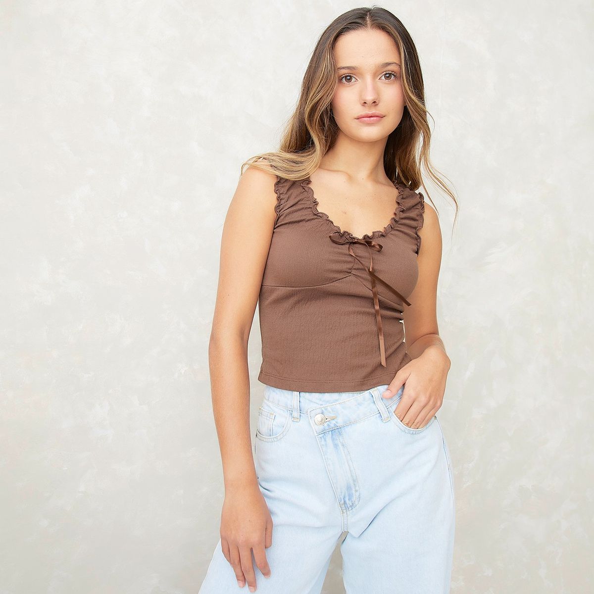 SYBILLA - Peto Sybilla Sin Mangas Algodón Casual Mujer