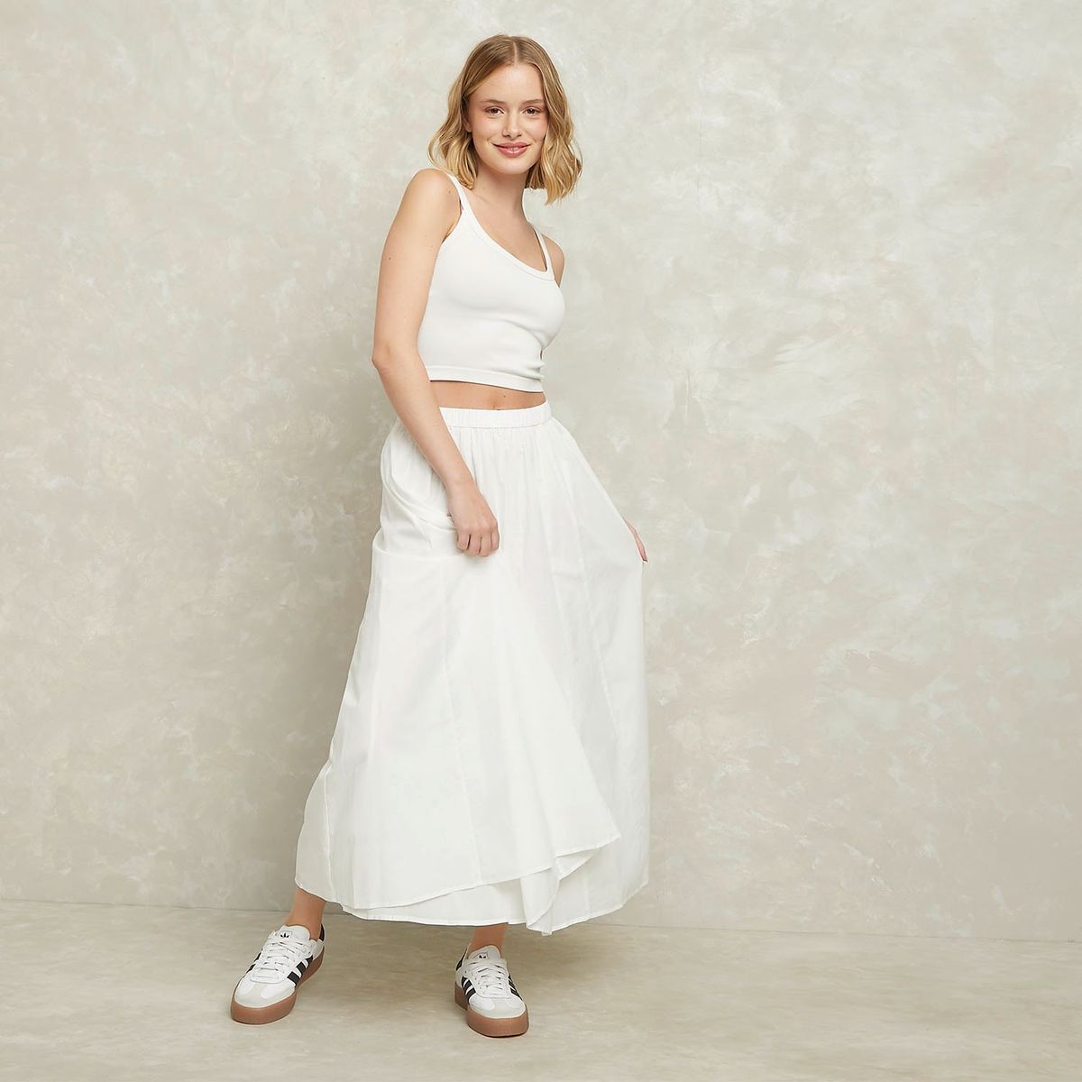 SYBILLA - Falda Sybilla Larga Algodón Tiro Alto Mujer