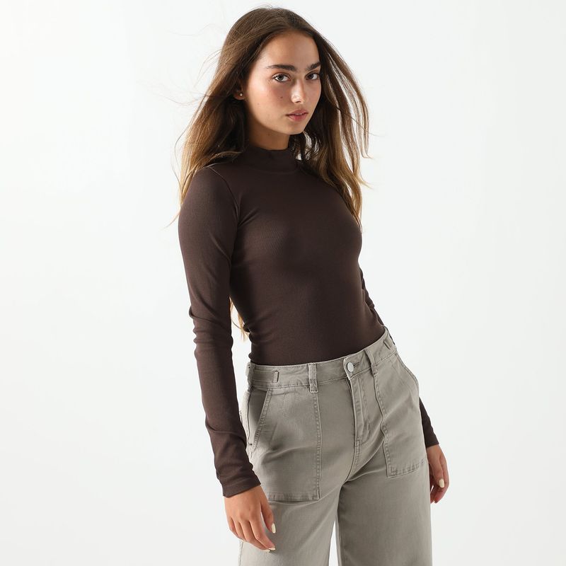 DENIMLAB - Body Manga Larga Casual Mujer Denimlab