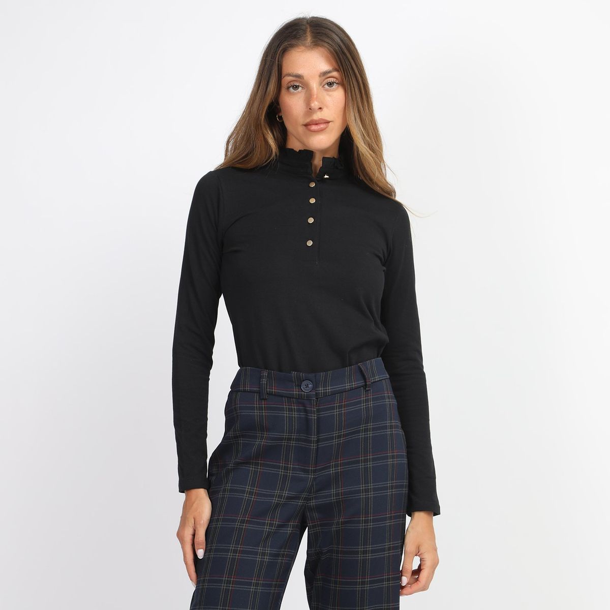 BASEMENT - Polo Manga Larga Casual Mujer Basement