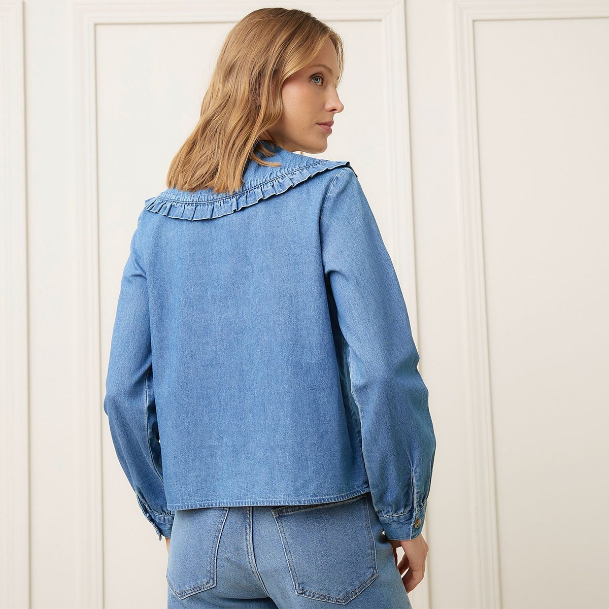 BASEMENT - Blusa Basement Manga Larga Algodón Casual Mujer