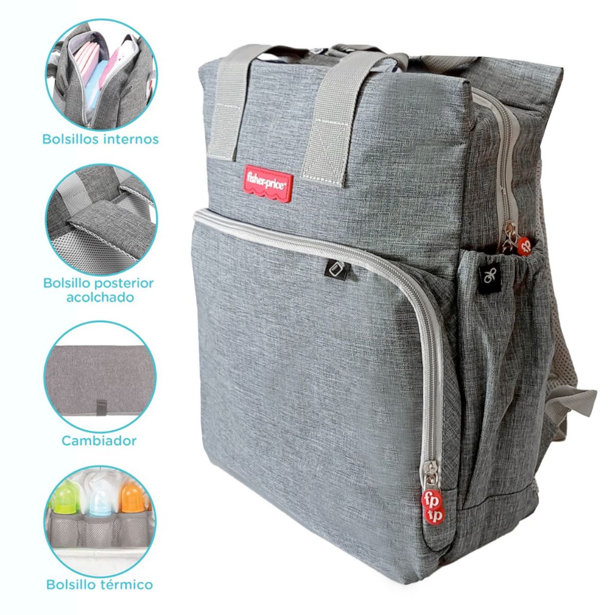 FISHER PRICE - Mochila Pañalera Con Cambiador Fisher Price
