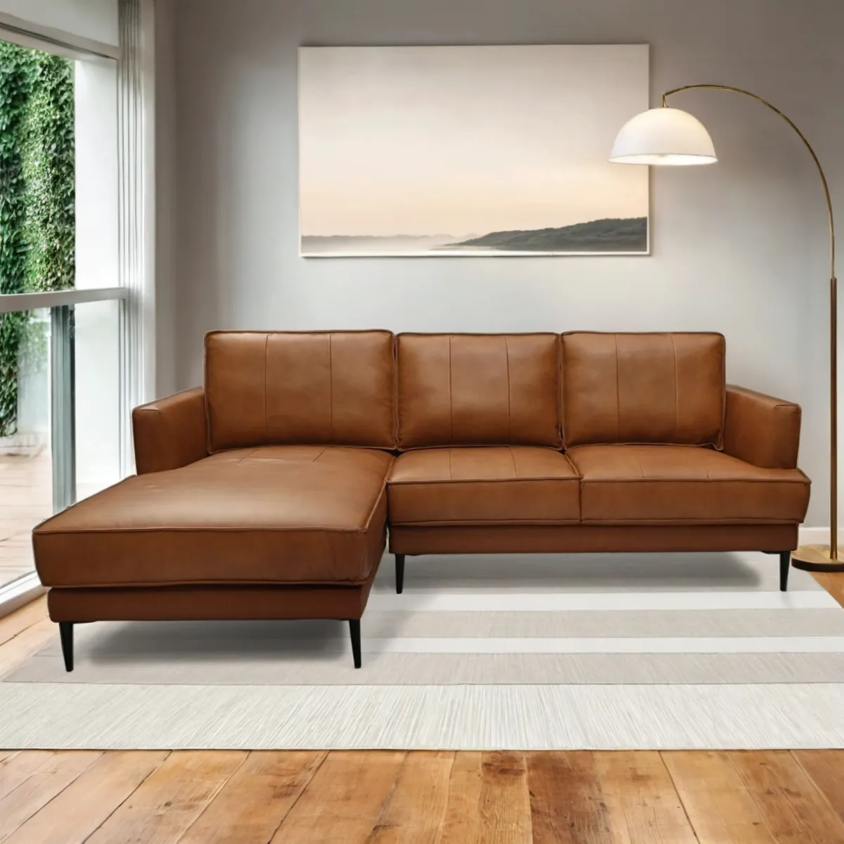 BASEMENT HOME - Seccional Nicolas 4 Cuerpos Izquierdo Cuero Combinado