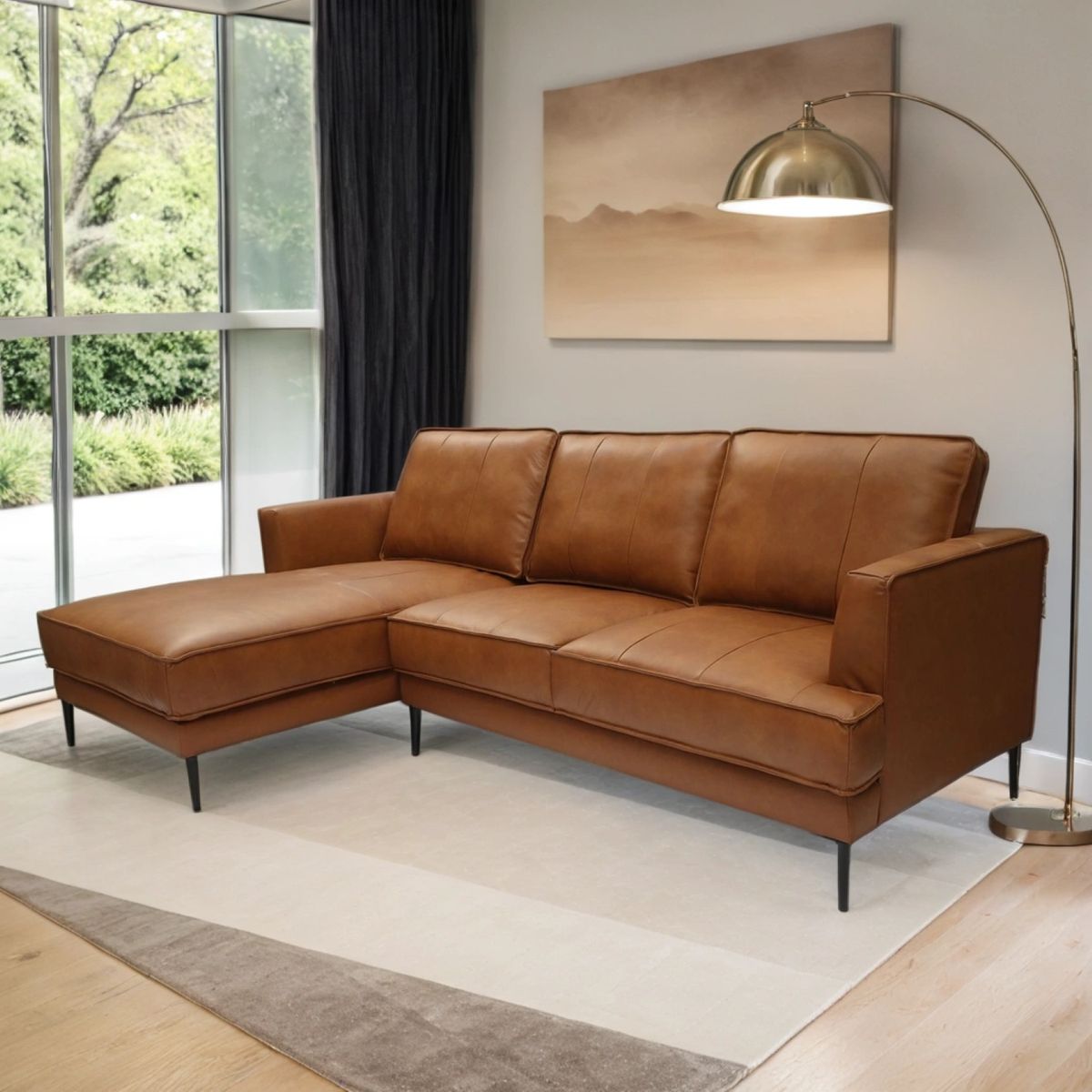 BASEMENT HOME - Seccional Nicolas 4 Cuerpos Izquierdo Cuero Combinado