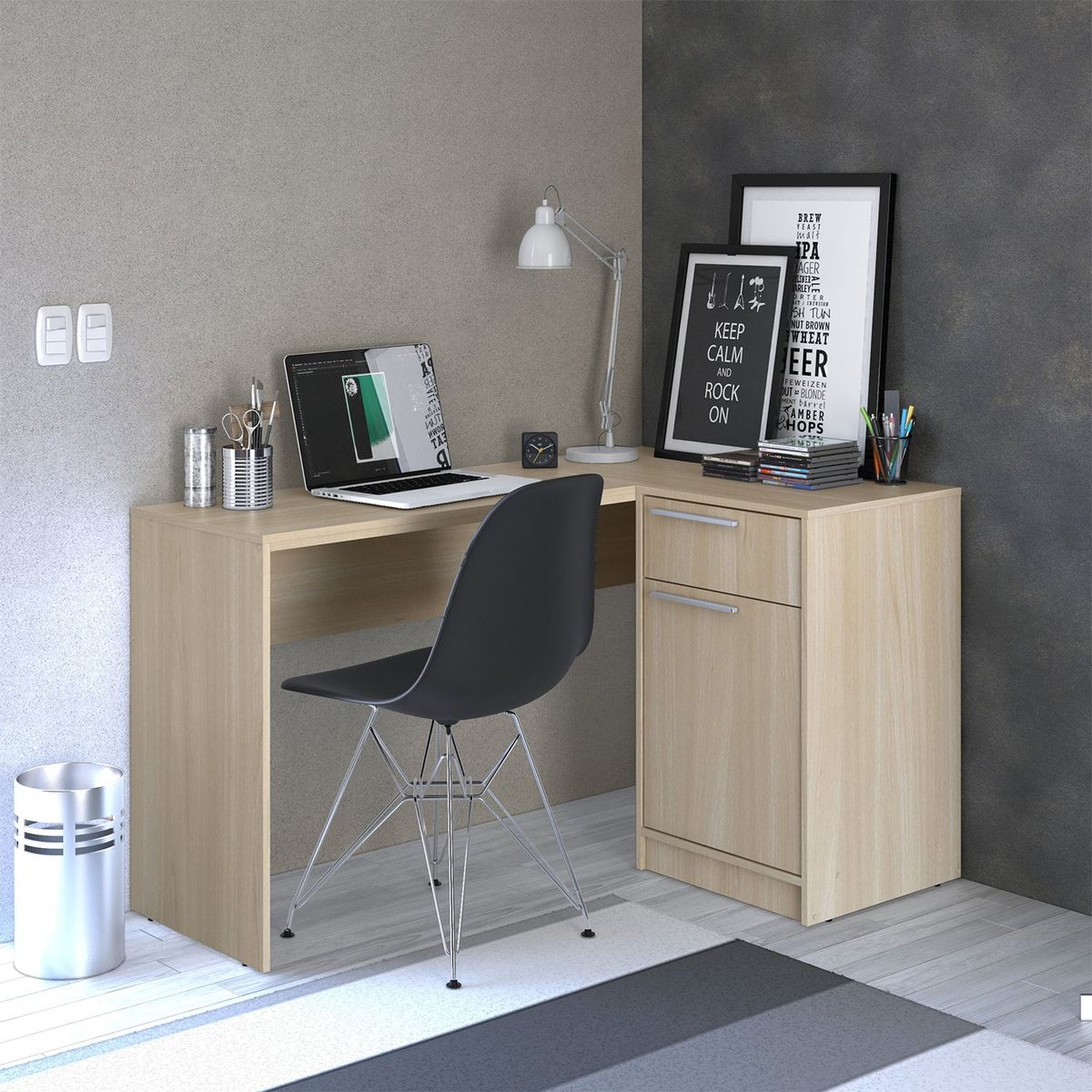 MICA - Escritorio En L Esquinero Moscou 1 Cajón 1 Puerta