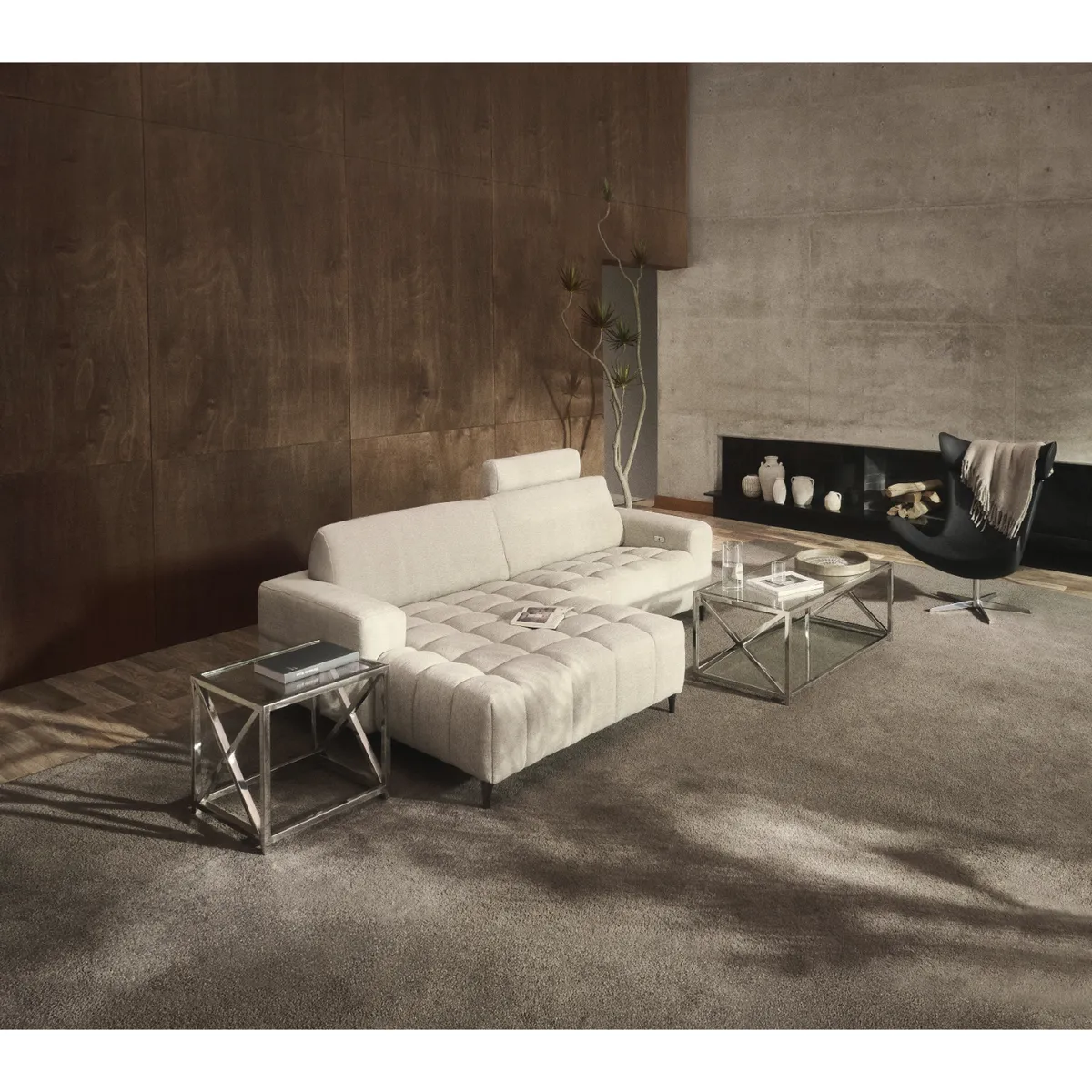 BASEMENT HOME - Seccional con Reclinable Eléctrico Frank 4 Cuerpos Izquierdo