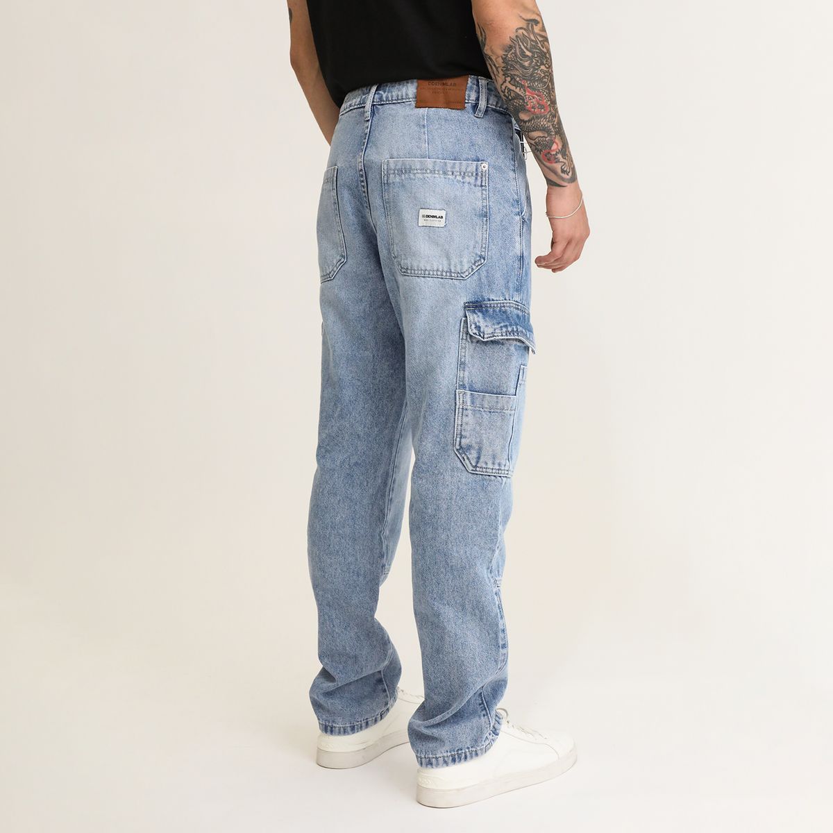 DENIMLAB - Jeans Cargo Tiro Medio Hombre Denimlab