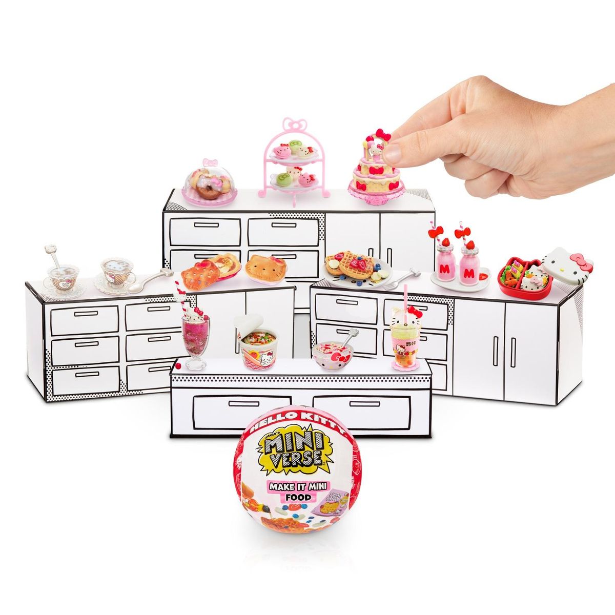 MINIVERSE - Juguete Comida Miniatura Sorpresa Hello Kitty Miniverse
