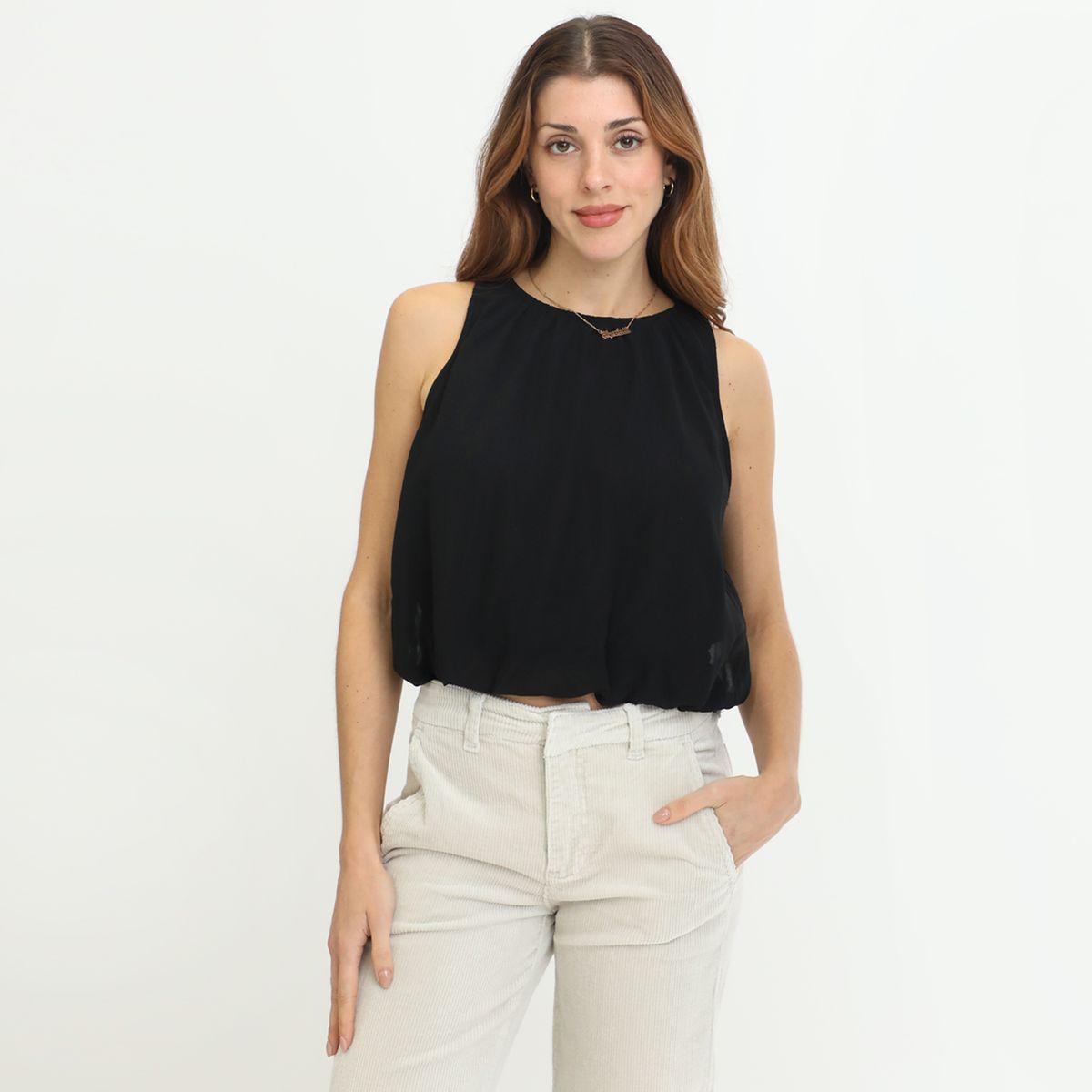 BASEMENT - Blusa Manga Corta Casual Mujer Basement