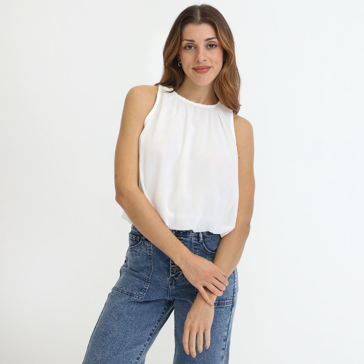 BASEMENT - Blusa Manga Corta Casual Mujer Basement