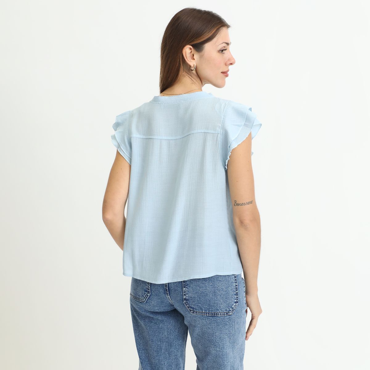 BASEMENT - Blusa Manga Corta Casual Mujer Basement