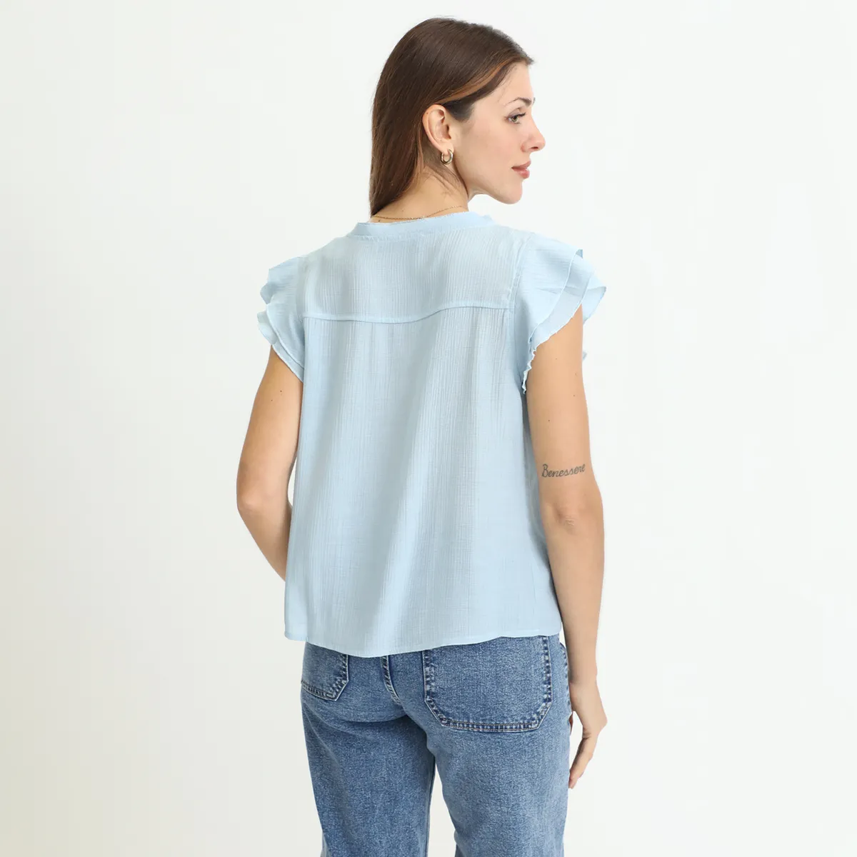 BASEMENT - Blusa Manga Corta Casual Mujer Basement